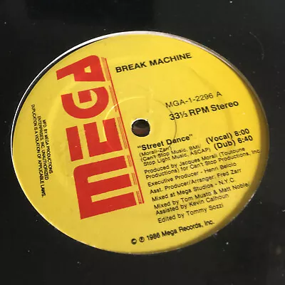 Break Machine - Street Dance - 12  Maxi Vinyl 1986 Sealed 1st Press Rare  • $39.99