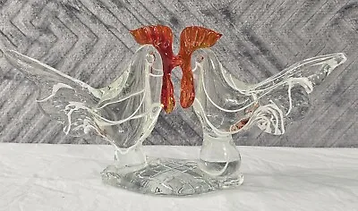Vintage Colorful Murano Style Blown Art Glass Rooster Chicken Figurine • $23.50