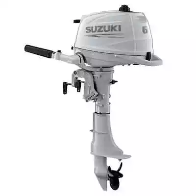 Suzuki Outboard Motor DF6AWS5 | 6HP 4-Stroke White 15 Inch Shaft Tiller • $1695.73