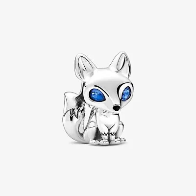 PANDORA Blue-Eyed Fox Silver Charm - 799096C01 • £23.58