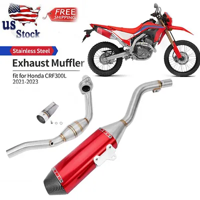 Motorcycle Full Exhaust System Kit Stainless For Honda CRF 300L Rally 2021-2023 • $140.06