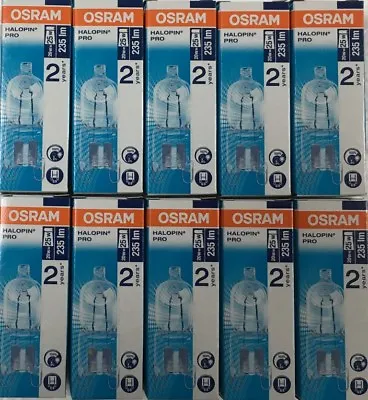 £19.20 • Buy 10 Yes 10 Osram 20W = 25W G9 2pin Halopin Halogen Capsule Clear Dimmable Bulb