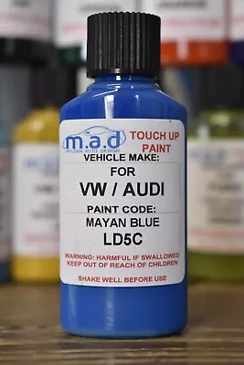 Vw Mayan Blue Ld5c Touch Up Kit Bottle Brush Repair Paint Chip Scratch Golf • £6.95