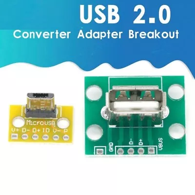 PCB Converter Adapter Breakout Board Vertical USB 2.0 Female Head A Connector • $8.99
