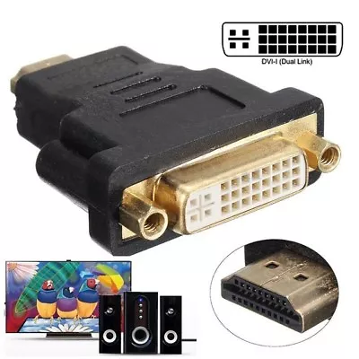 HDMI Male Plug To DVI 24+5 Female Socket Adapter Converter Gold Plated • $4.95