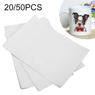 T-shirt A4 Iron On Heat Transfer Paper Press Light Cotton Inkjet Print 20/50 PCS • £6.57