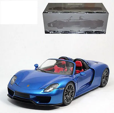 MINICHAMPS 2013 Porsche 918 Spyder Blue/Red Interior 1:18*Last One!! • $599