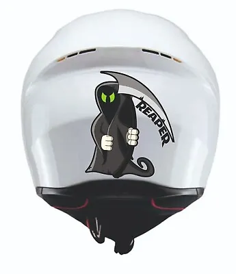 Grim Reaper Helmet Sticker Motorcycle Racing Motocross Decal ATV Helmet Bike BMX • £2.99