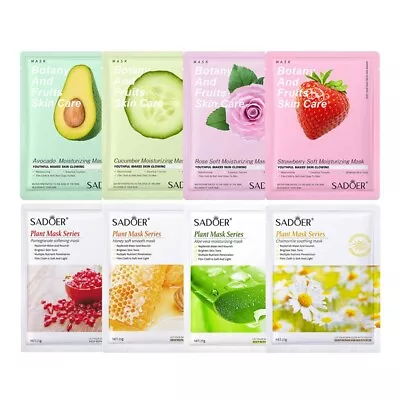 £1.99 • Buy SADOER Plant Face Mask Sheet Skin Moisturising Hydrating Korean Facial Mask Pack
