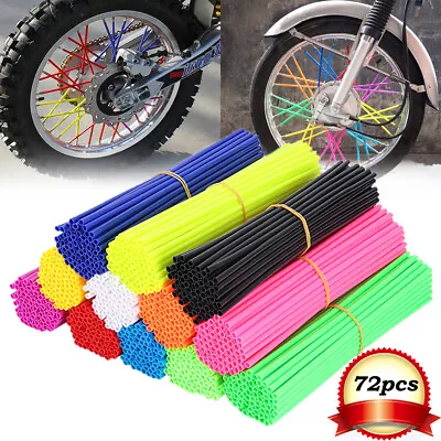 $8.50 • Buy 72x Motorcycle Dirt Bike Spoke Skins Covers Wraps Wheel Rim Guard Protector Trim