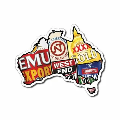 $6.50 • Buy Aussie Beer Map Sticker / Decal - Beer Bar Mancave Emu Export Ute VB XXXX NT Pub