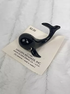 Vintage Hagen Renaker Black Whale Figurine Bone China Miniature Mini • $18.69