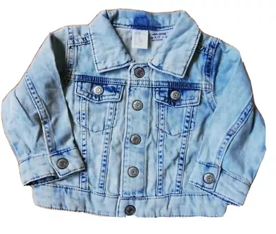 Babies Denim Jacket Coat Blue Top Baby Ages 4 Months To 2y Toddler Kids • £8.99