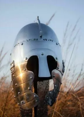 Medieval Ancient Warrior Battle Helmet With Chainmail Curtain. • $130