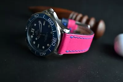 Handmade Pink Soft Genuine Italian Leather Watch Strap Leather  Watch Band • £57.76