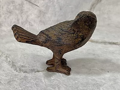 Cast Iron 4  Bird Figurine Cottage Core Garden Core Shabby Chic • $14.50