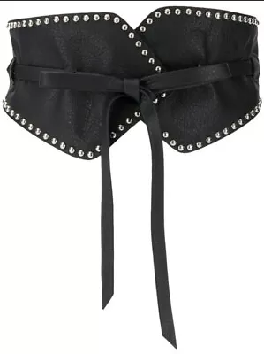 B Low The Belt Free People Bea Black Leather Corset Belt Wrap Studded M Nwt $210 • $148