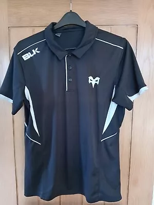 Neath Swansea Ospreys Home Rugby Union Home Polo Shirt BLK Large ( L ) Wales • £6.99