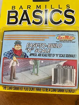 BAR MILLS BASICS - KIT#0681 N Scale Sidewalk - 400 Scale Feet 37.2 Square Meters • $19