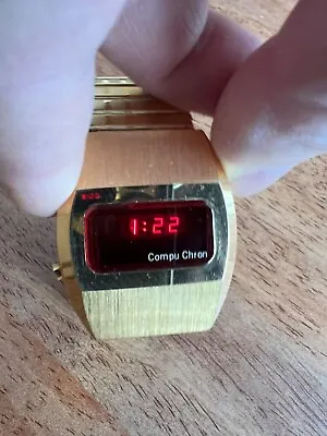 Working Compu Chron Vintage 1970s Red LED Watch • $329