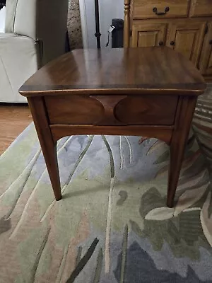 Vintage Walnut And Rosewood Finish Single Nightstand With Drawer. • $250