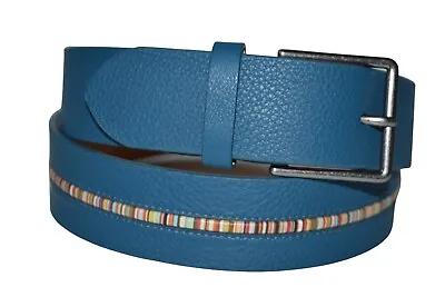 £69 • Buy Paul Smith Mainline Blue Internal Stripe Leather Belt 30  Mens RRP £130