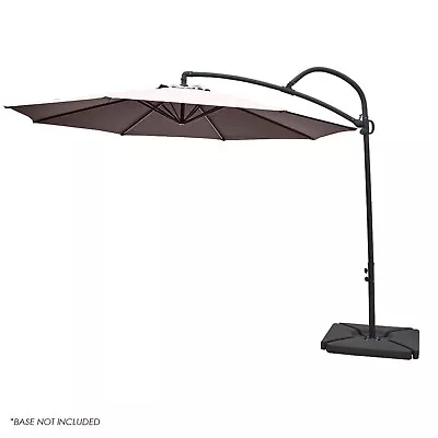 3m Garden Cantilever Parasol Large Sun Shade Patio Umbrella Palm Banana - Taupe • £59