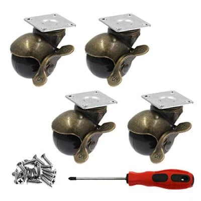 $18.96 • Buy  1.5 Ball Caster Wheels For Furniture Set Of 4 Vintage Casters 1.5 Inch