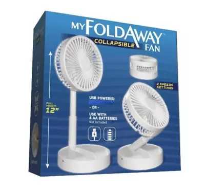 My Foldaway Mini Collapsible Fan Desk Fan Portable Fan Full Height 12  • £14.99