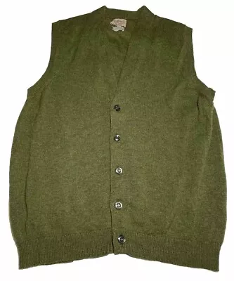 Vintage B Altman Co Alan Paine 100% Lambswool Vest England Green Men’s Size 40 • $29.85