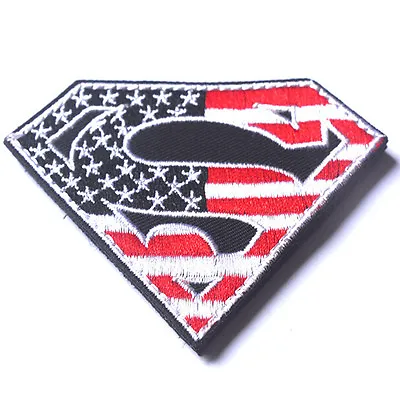 Super Man Super Hero U.s. Flag Diamond Shape Badge Tactical Hook Patch • $7.99