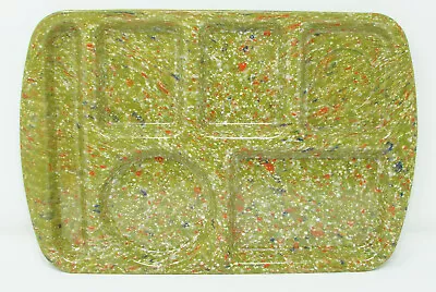 Vintage Prolon Ware Cafeteria Lunch Trays Confetti Melamine Melmac Olive Green • $10.99