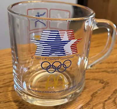ANCHOR HOCKING McDonald's 1984 XXIII Olympics Glass Coffee Mug Cup USA MINT • $7.95