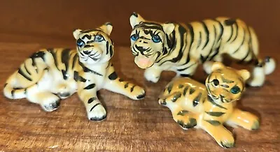 Vintage Ceramic Miniature Tiger Family • $50