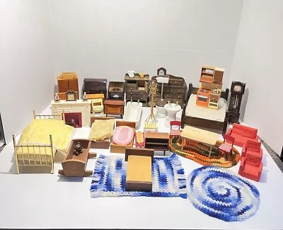 Vintage Lundby & Mixed Lot Of Mid Century Modern Dollhouse Furniture Rugs • $19.98
