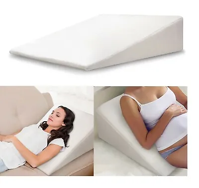£15.95 • Buy Large Wedge Pillow Memory Foam Back Support Pillow Acid Reflux Raised Bed Pillow