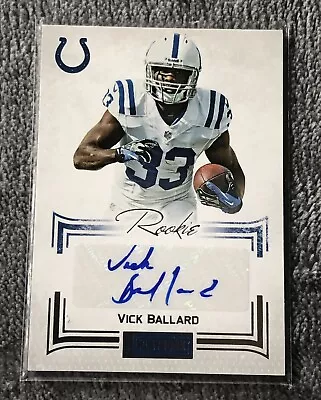 2012 Playbook Rookies Signatures Silver /140 Vick Ballard Rookie Auto A46 • $7.20