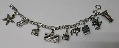 Vintage Sterling Charm Bracelet ~ Lobster Trap VW Bug Ski Lift Equestrian  MG • $80.75