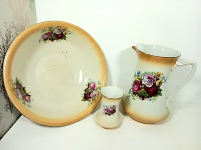 Bowl And Pitcher Washstand Set Retro Ceramic Extra Large • £145