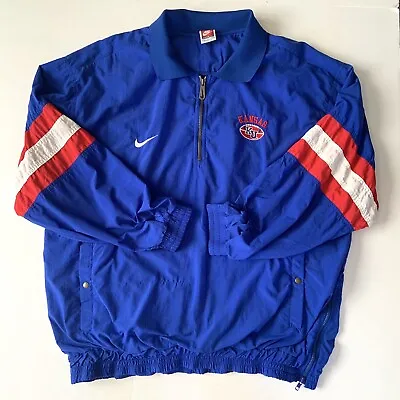 Vintage Kansas Jayhawks Windbreaker Jacket XL Nike Team Football 90s 1/4 Zip • $40.99