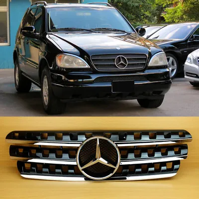 Chrome Gloss Black Front Hood Grille 1998~2004 For Benz M-Class W163 ML320 ML350 • $170.86