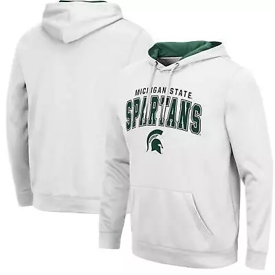 Men's Colosseum White Michigan State Spartans Resistance-Pullover Hoodie • $59.99