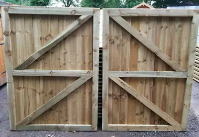 Super Heavy Duty Driveway Gates Timber Wooden Made To Measure Custom Treated • £230