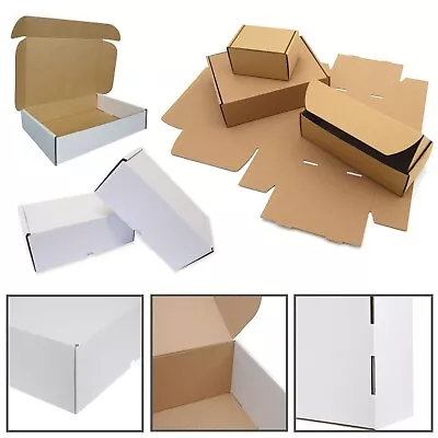 Brown Or White Gift Cardboard Boxes Postal Mailing  Packet Small Parcel Shipping • £4.99