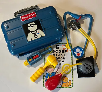 Vintage Fisher Price Medical Doctor Kit 6 Pc Set Pretend Play Toy Case 1997 Fun • $16.99