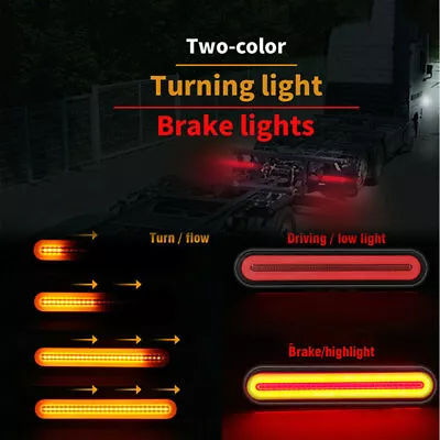 Autos Car Truck DRL LED Light Bar Brake Flowing Turn Signal Stop Rear Tail Strip • £16.39