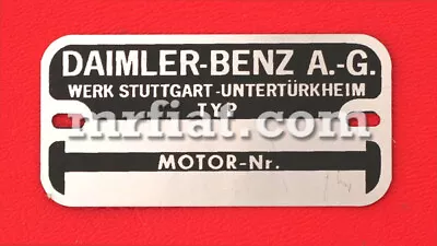 Mercedes W128 220 SE SEb W180 220a 220S Engine Number Plate New • $101