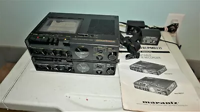 2 Marantz PMD221 Cassette Recorders + AC Power Supplies  Parts Or Repair Lot #1 • $93.75