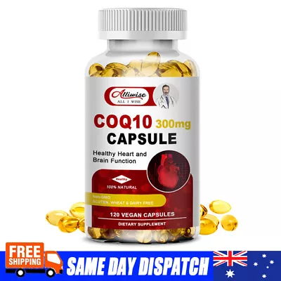 CoQ 10 Coenzyme Q10 Vegan 300mg 120 Capsules Cardiovascular Heart Health Pills • $23.98