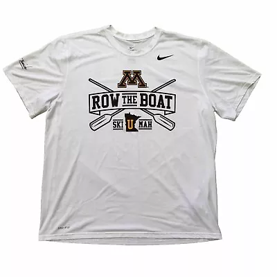 Minnesota Gophers Row The Boat White Nike Dri-Fit T-Shirt Size XXL SKI U MAH 2XL • $18